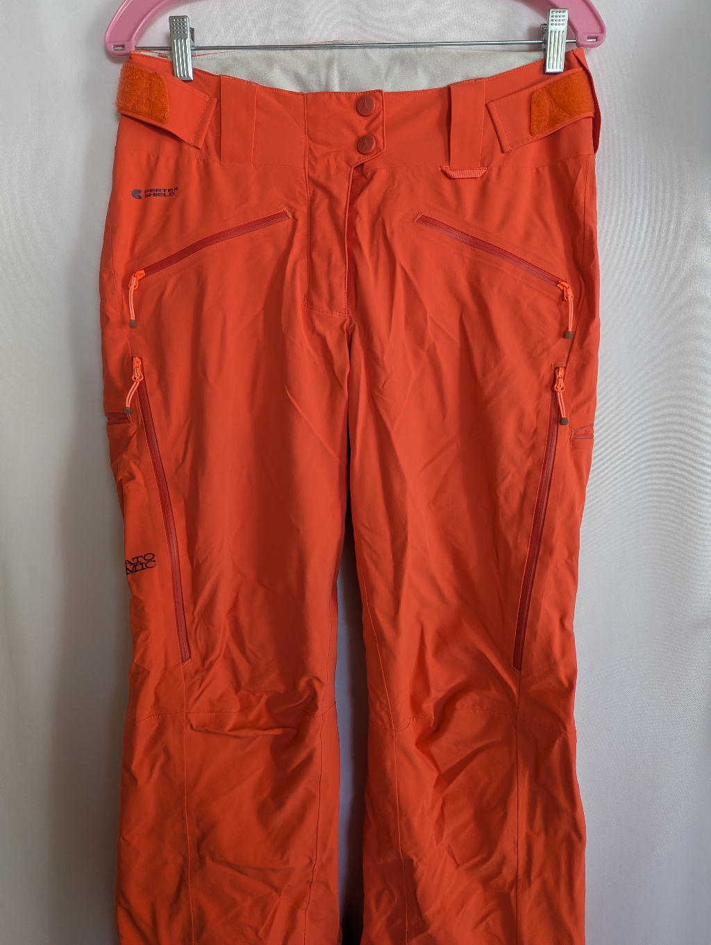 Women's Small Atomic Orange Ski Snowboarding Pants Insulated Primaloft Pertex